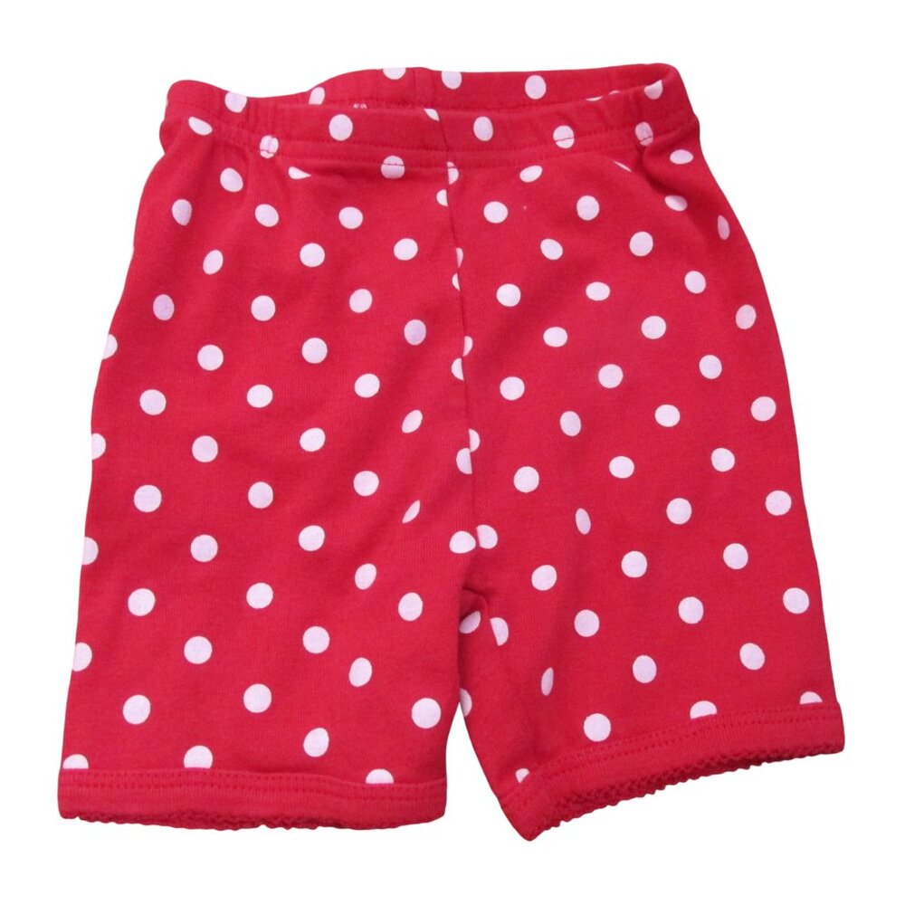 Carters Pull On Shorts Toddler Girls Size 18M Red Pink Polka Dot Elastic Bottoms